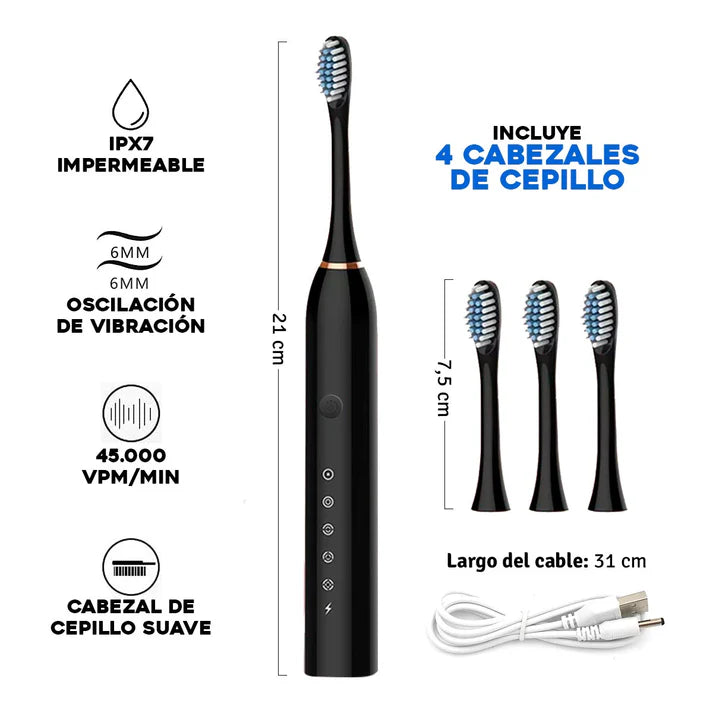 CEPILLO DENTAL ELECTRICO + 4 CABEZALES DE  RESPUESTO